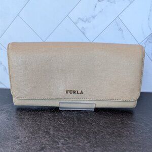 Furla Genuine Leather Snap Wallet – Beige/Nude
